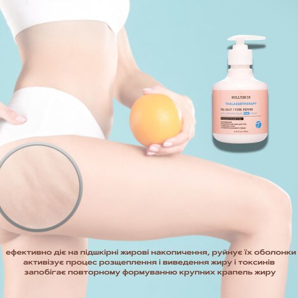 Розігрівальний антицелюлітний крем для тіла Thalassotherapy HOLLYSKIN, 250 мл H0144 фото