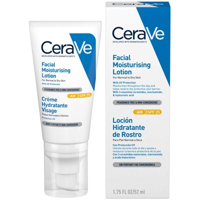 Дневной увлажняющий крем для лица CeraVe Facial Moisturising Lotion SPF 25 для нормальной и сухой кожи CEV46082 фото