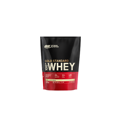 100% Whey Gold Standard &mdash; Optimum Nutrition &mdash; ванильное мороженое &mdash; 450 г 4248-1-450g-vanil-zmr фото