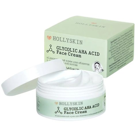 Восстанавливающий крем для лица с гликолевой кислотой HOLLYSKIN Glycolic AHA Acid Face Cream H0213 фото