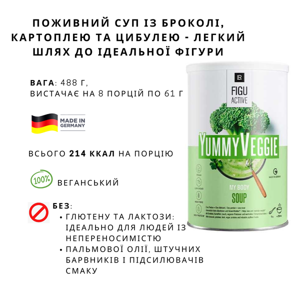 Instant soup with broccoli, potato and onion flavor LR Figuactive LR81246 photo