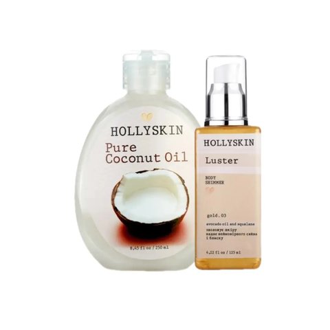 HOLLYSKIN Luster Body Shimmer gold. 03 + HOLLYSKIN Pure Coconut Oil H9047 zdjęcie