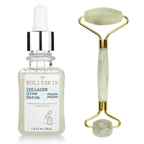 HOLLYSKIN Kolagenowe serum rozświetlające + roller do twarzy H0095 zdjęcie