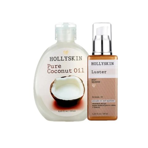 Шимер HOLLYSKIN Luster Body Shimmer bronze. 01 + Кокосова олія HOLLYSKIN Pure Coconut Oil H90048 фото