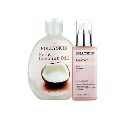 HOLLYSKIN Luster Body Shimmer nude rose. 02 + HOLLYSKIN Pure Coconut Oil H90049 photo