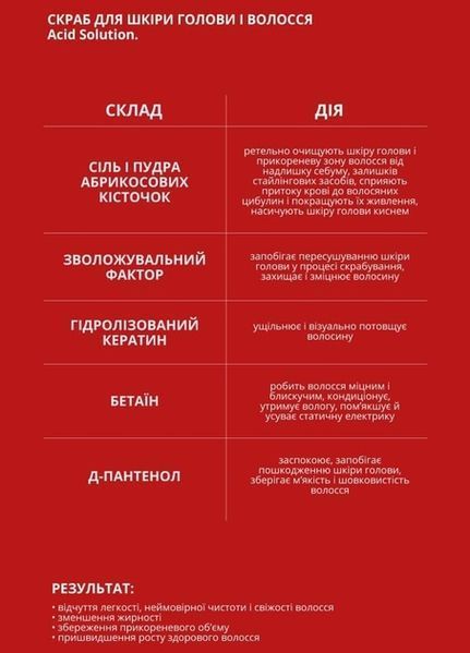 Скраб для кожи головы и волос HOLLYSKIN Acid Solution H0284 фото