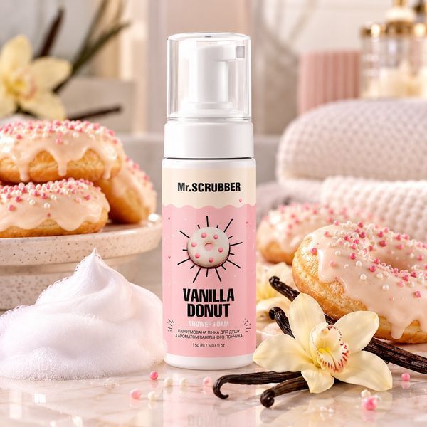 Парфумована пінка для душу Mr.SCRUBBER Vanila Donut з ароматом ванільного пончика MRS1098 фото