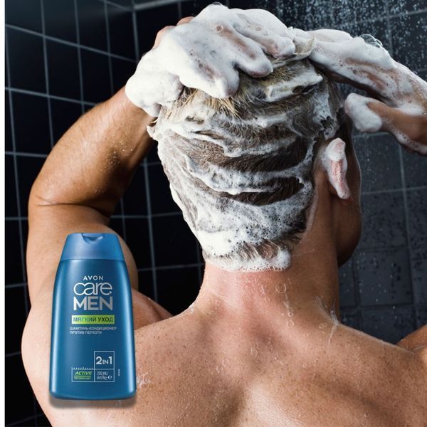 2-в-1 Шампунь-кондиционер против перхоти Мягкий уход Care Men Avon, 200 мл 1465711 фото