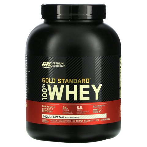 100% Whey Gold Standard - Optimum Nutrition сывороточный протеин со вкусом печенья и сливок ON33618  фото