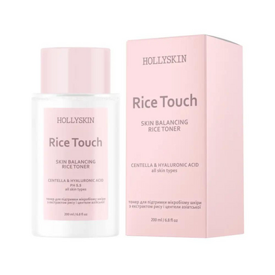 Тонер для підтримки мікробіому шкіри з екстрактом центели азійської і рисом Rice Touch HOLLYSKIN H0299 фото