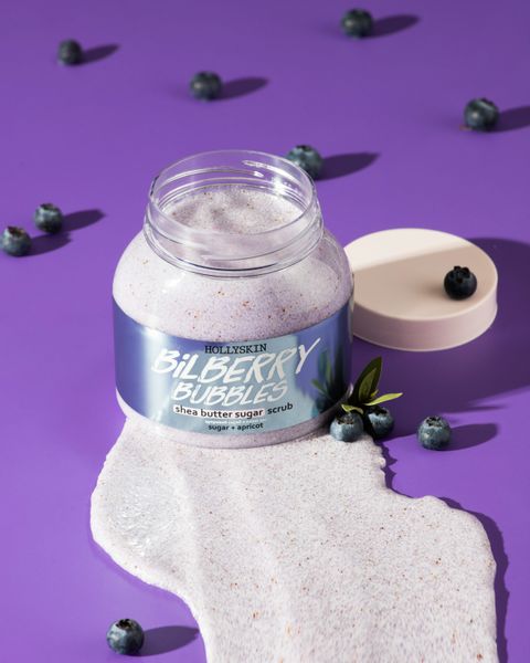 HOLLYSKIN Bilberry Bubbles sugar scrub with shea butter and perlite  H0269 photo