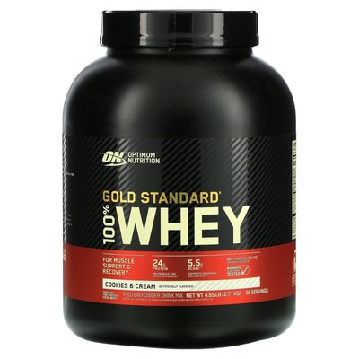 100% Whey Gold Standard - Optimum Nutrition сывороточный протеин со вкусом печенья и сливок ON33618 -2 фото