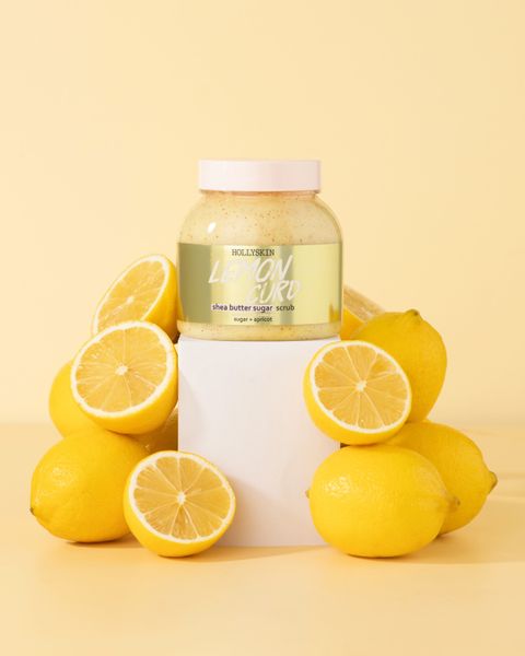 HOLLYSKIN Peeling cukrowy Lemon Curd z masłem shea i perlitem  H0272 zdjęcie