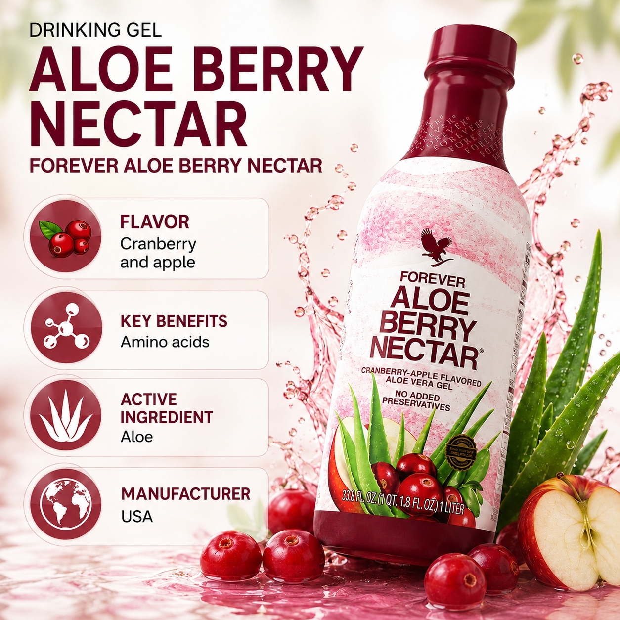 Infographic Forever Aloe Berry Nectar Drinking Gel