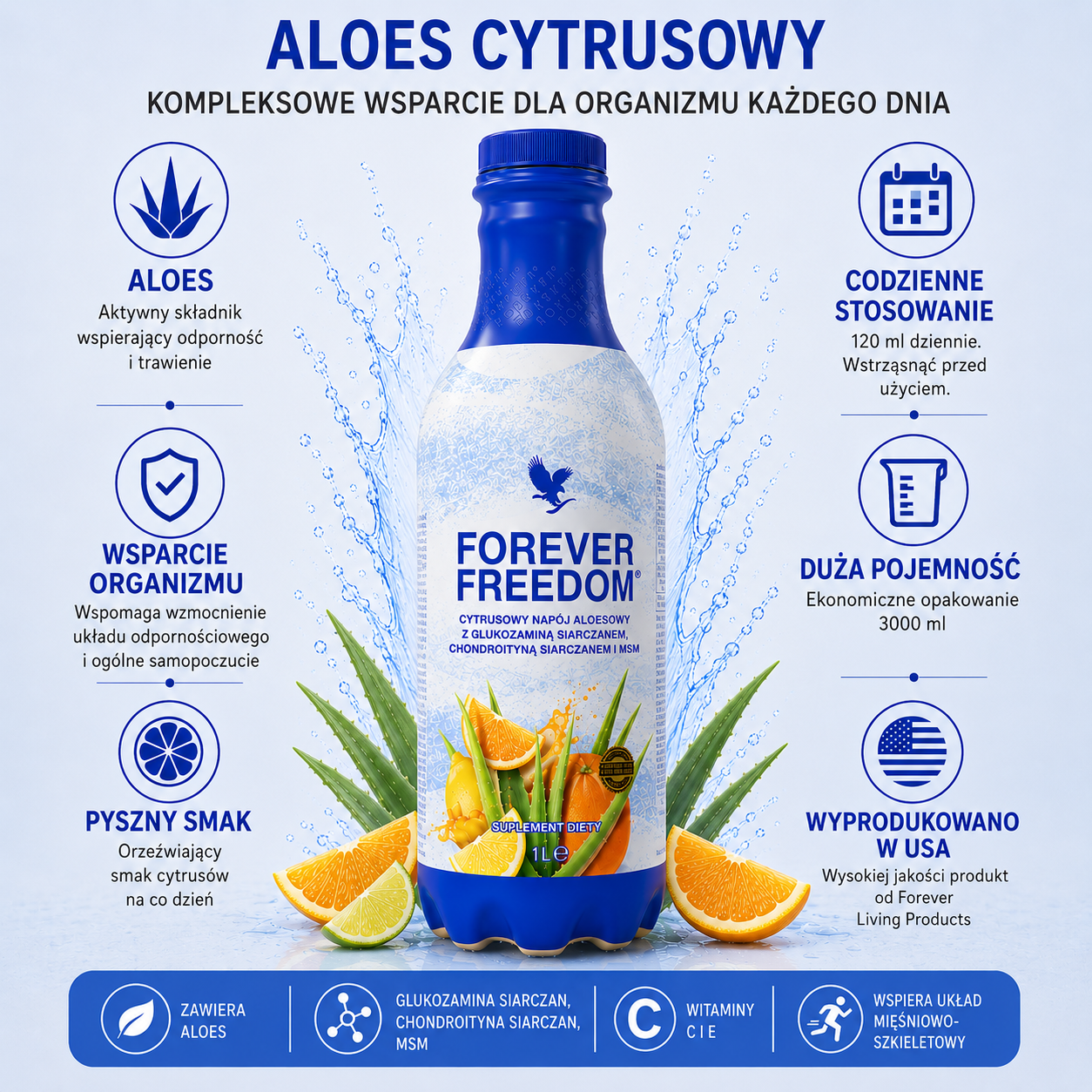 Traipack żel Aloe Forever Freedom, 3 l